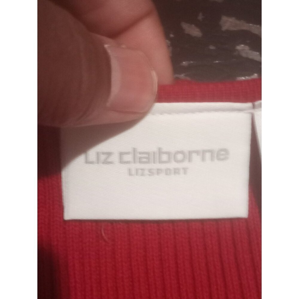 New Women's LIZ CLAIBORNE LIZSPORT Medium M Tunic Top Sleeveless V-Neck RED - Picture 6 of 10